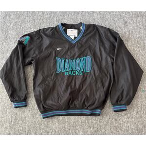 Arizona Diamondbacks Reebok Vintage Men's Medium Windbreaker Jacket Black Teal